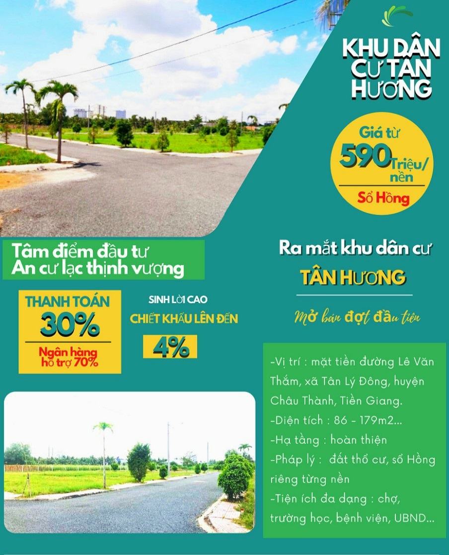 Đất nền kcn Tân Hương Tiền Giang