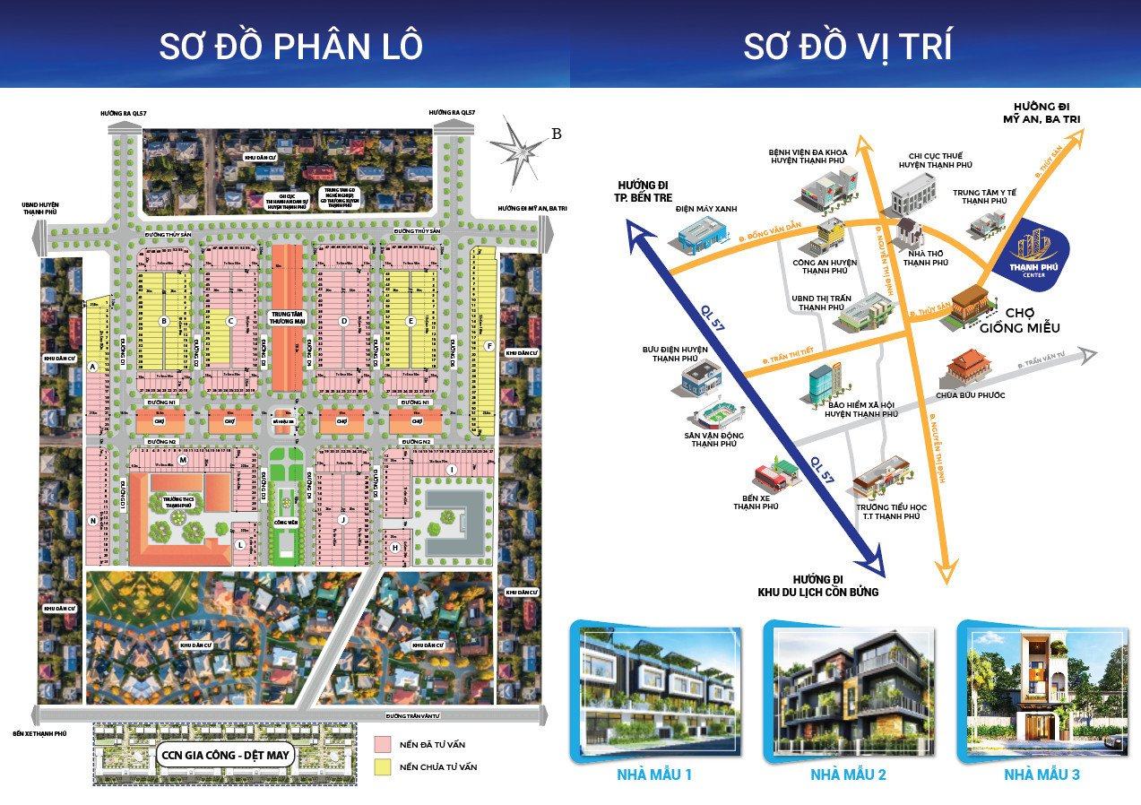 Nền độc nhất tại trung tâm thị trấn Thạnh Phú