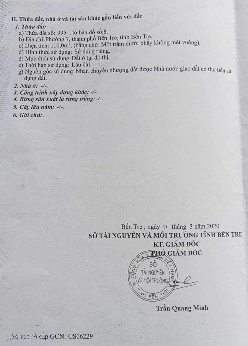 NỀN THỔ CƯ PHƯỜNG 7 ĐƯỜNG HOA LÂM HẺM ĐỐI DIỆN ĐĂNG KIỂM