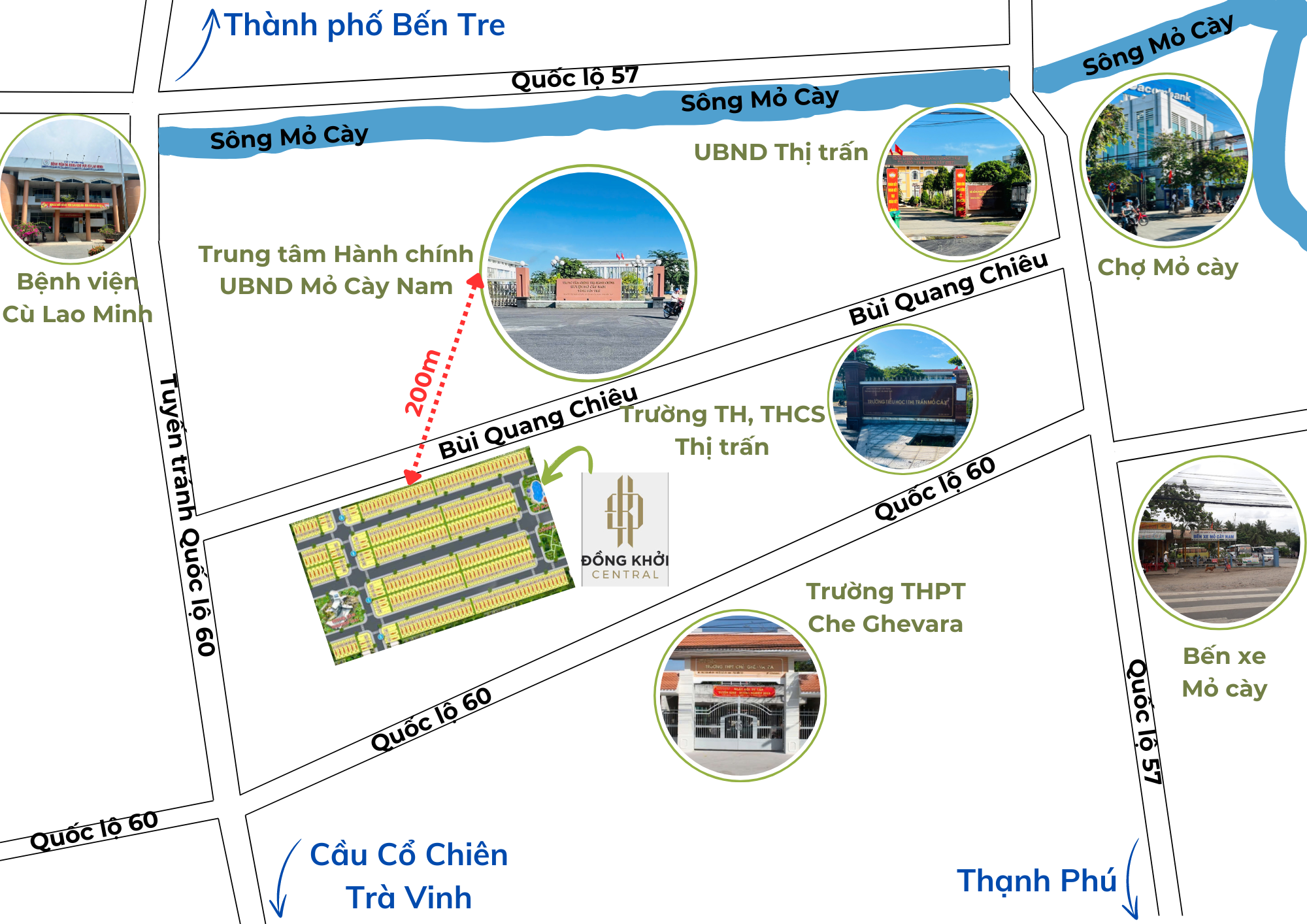 NỀN THỔ CƯ DỰ ÁN ĐỒNG KHỞI CENTRAL LIỀN KỀ TRUNG TÂM HÀNH CHÍNH MỎ CÀY NAM